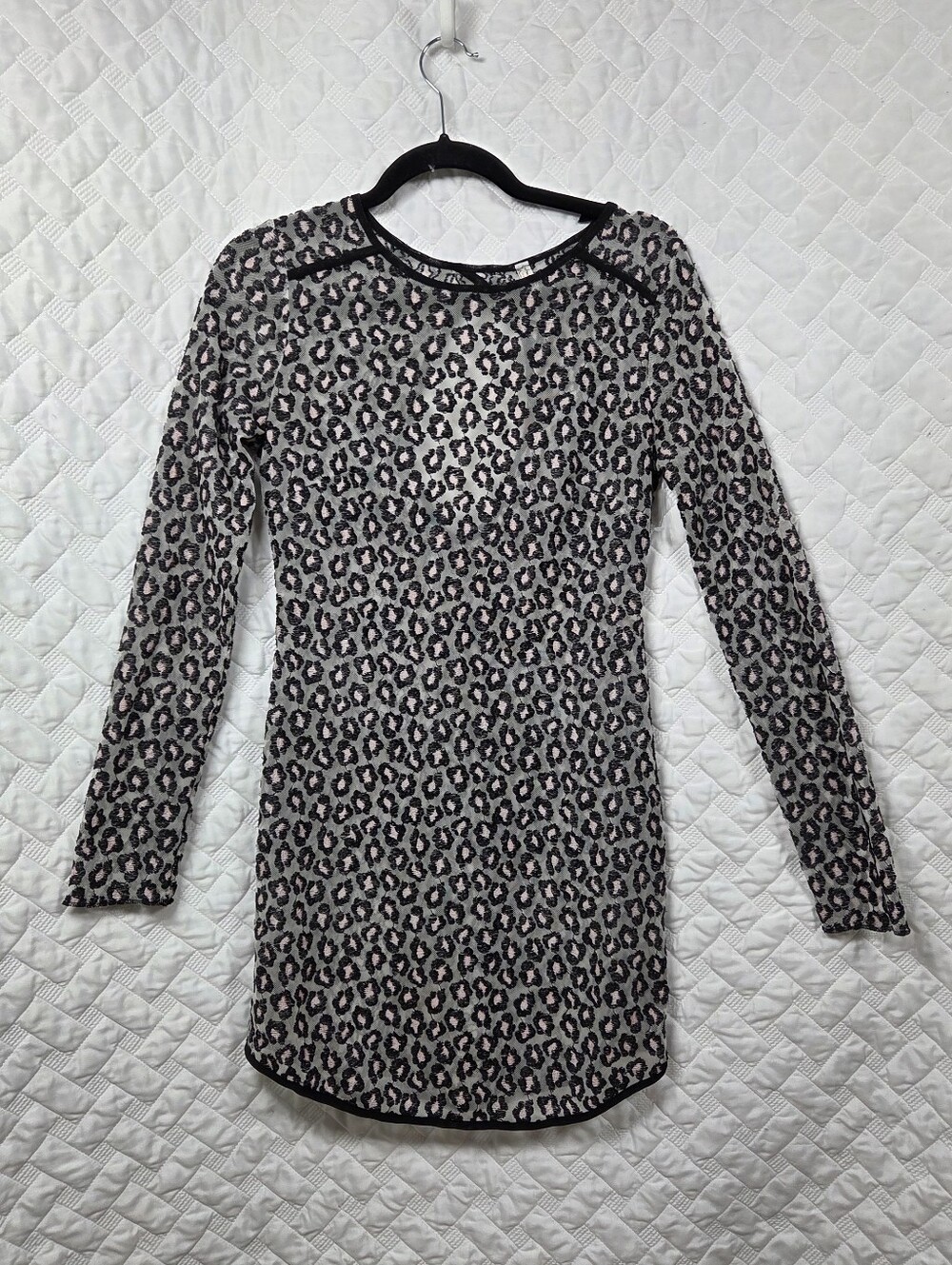 Free People Call Me Sometime  Long Sleeve Bodycon Mesh Dress S/PPreowned great
